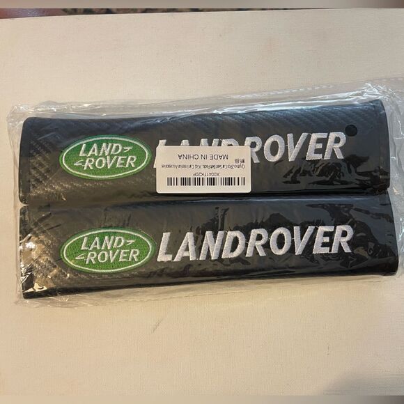 Land Rover car seat belt covers set of 2 Black NWT - Picture 7 of 7